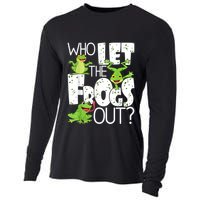 Who Let The Frogs Out Funny Amphibian Lover Frog Owner Cooling Performance Long Sleeve Crew