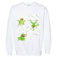 Who Let The Frogs Out Funny Amphibian Lover Frog Owner Garment-Dyed Sweatshirt