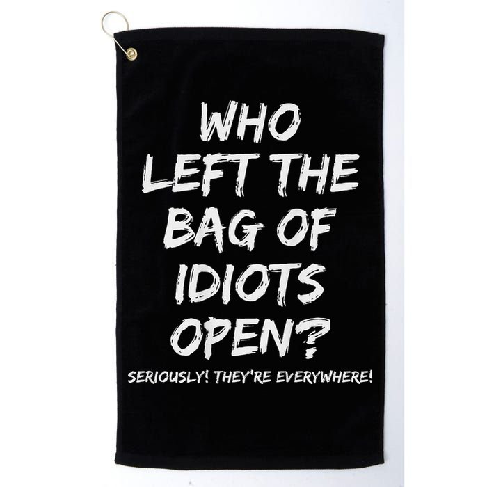 Who Left The Bag Of Idiots Open Golf Towel