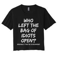 Who Left The Bag Of Idiots Open Crop Top