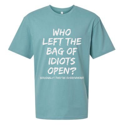Who Left The Bag Of Idiots Open Sueded Cloud Jersey T-Shirt