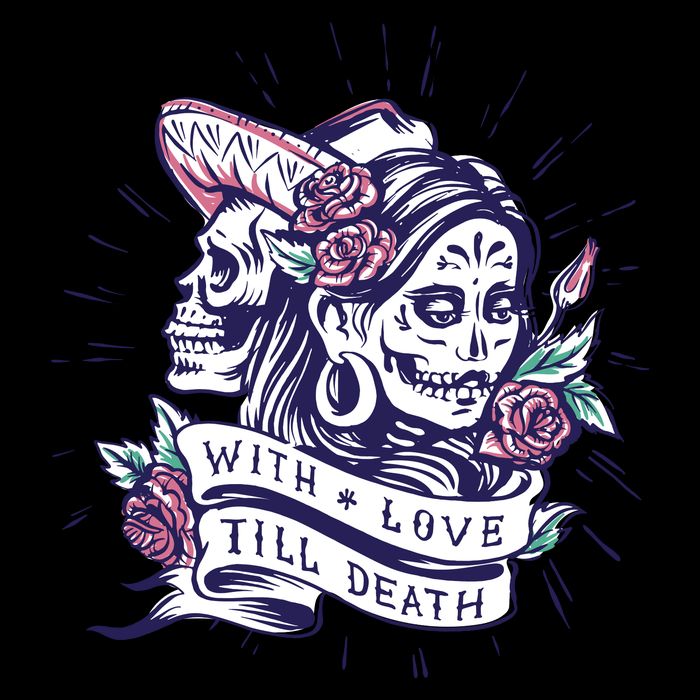 With Love Till Death Day Of The Dead Cooling Performance Crew T-Shirt
