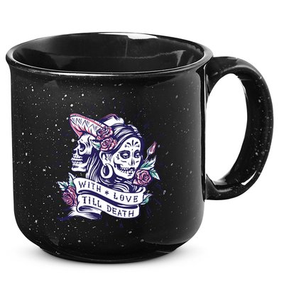 With Love Till Death Day Of The Dead 15oz Campfire Ceramic Mug