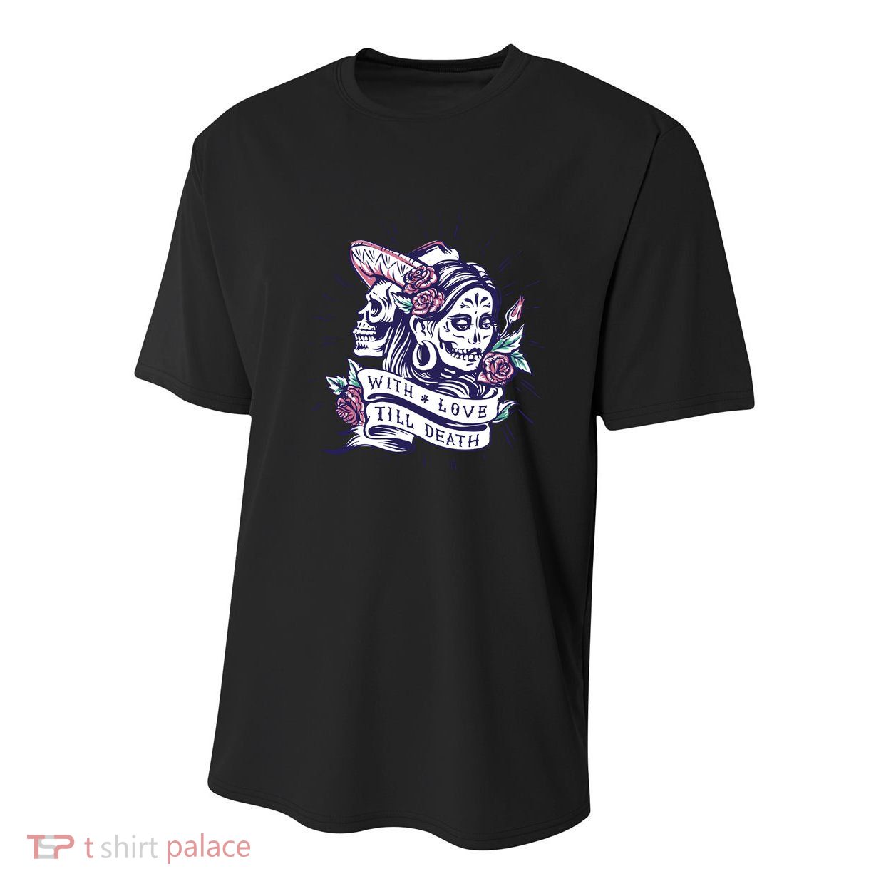With Love Till Death Day Of The Dead Youth Performance Sprint T-Shirt
