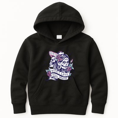 With Love Till Death Day Of The Dead Kids Hoodie