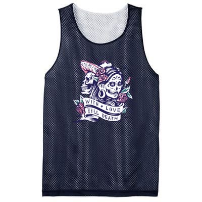 With Love Till Death Day Of The Dead Mesh Reversible Basketball Jersey Tank