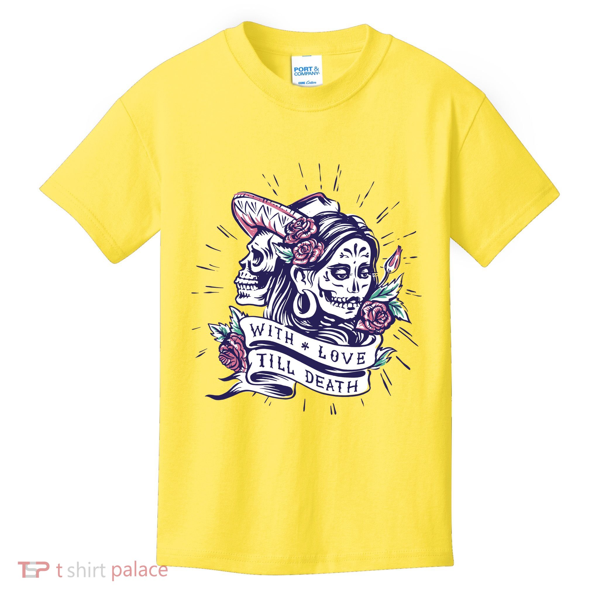 With Love Till Death Day Of The Dead Kids T-Shirt