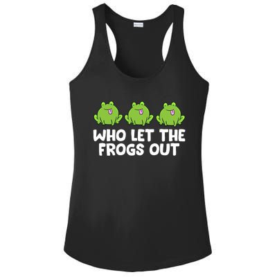 Who Let The Frogs Out Cute Frog Squad Frog Lovers Gift Ladies PosiCharge Competitor Racerback Tank