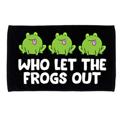 Who Let The Frogs Out Cute Frog Squad Frog Lovers Gift Microfiber Hand Towel