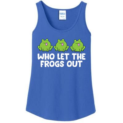 Who Let The Frogs Out Cute Frog Squad Frog Lovers Gift Ladies Essential Tank