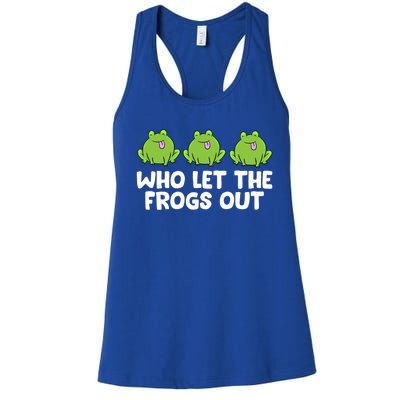 Who Let The Frogs Out Cute Frog Squad Frog Lovers Gift Women's Racerback Tank