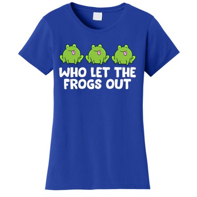 Who Let The Frogs Out Cute Frog Squad Frog Lovers Gift Women's T-Shirt