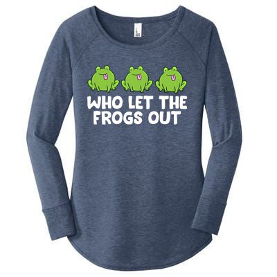 Who Let The Frogs Out Cute Frog Squad Frog Lovers Gift Women's Perfect Tri Tunic Long Sleeve Shirt