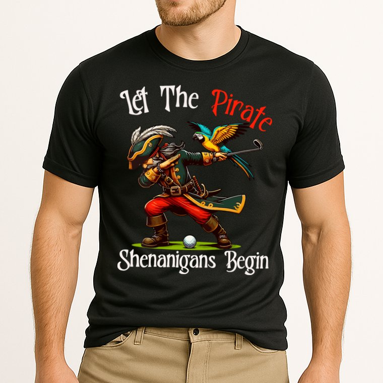Wo Let The Pirate Shenanigans Begin Golf Pirate Halloween. Cooling Performance Crew T-Shirt