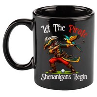 Wo Let The Pirate Shenanigans Begin Golf Pirate Halloween. 11oz C Handle Ceramic Mug
