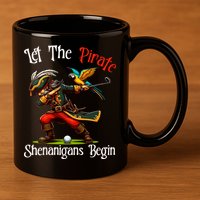 Wo Let The Pirate Shenanigans Begin Golf Pirate Halloween. 11oz C Handle Ceramic Mug