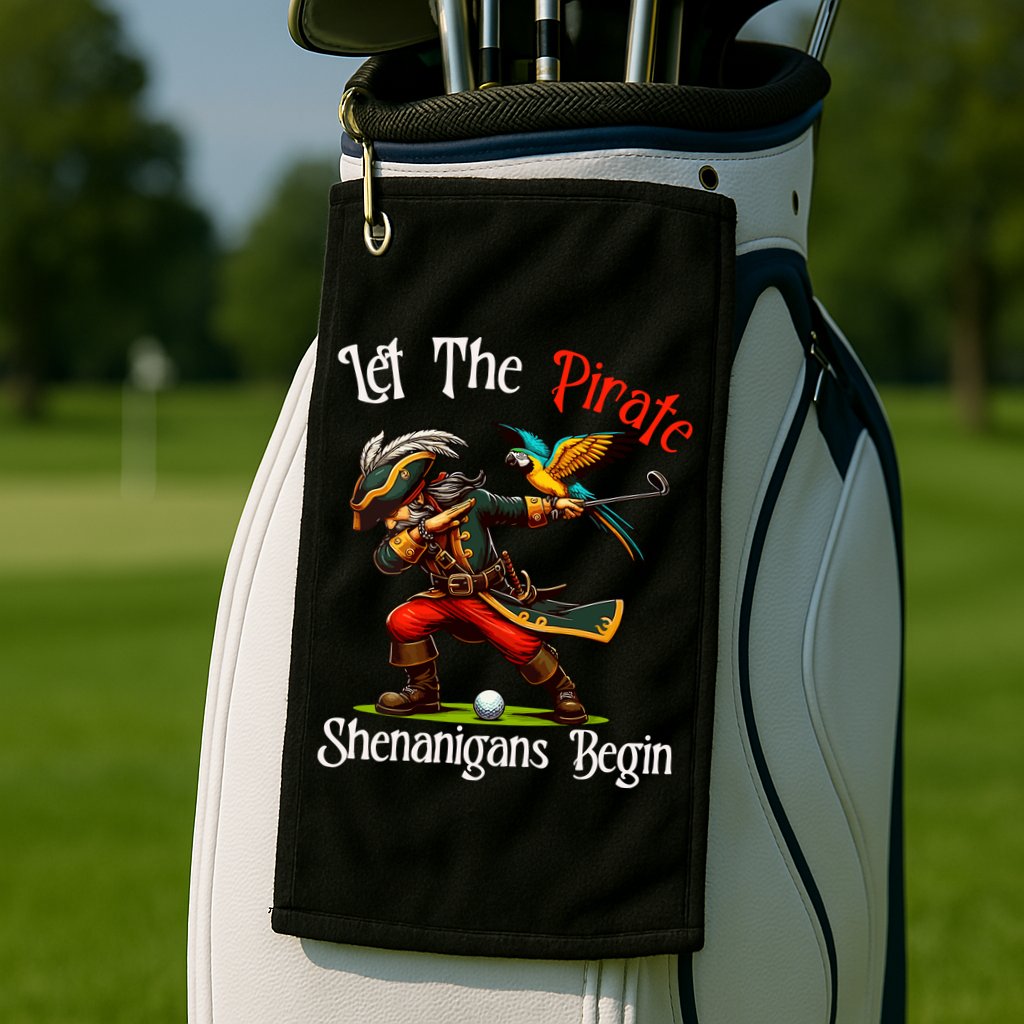 Wo Let The Pirate Shenanigans Begin Golf Pirate Halloween. Golf Towel