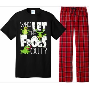 Who Let The Frogs Out Funny Amphibian Lover Frog Owner Pajama Set