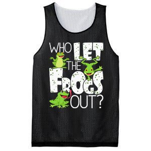 Who Let The Frogs Out Funny Amphibian Lover Frog Owner Mesh Reversible Basketball Jersey Tank