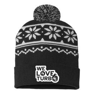 We Love Turbo Car Lover USA-Made Snowflake Beanie