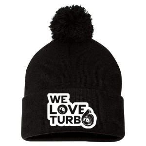 We Love Turbo Car Lover Pom Pom 12in Knit Beanie