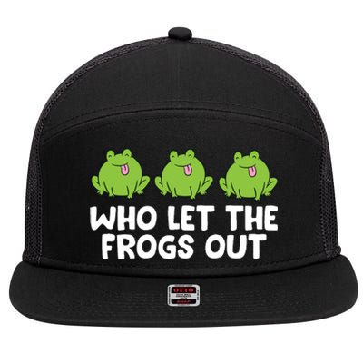 Who Let The Frogs Out Cute Frog Squad Frog Lovers 7 Panel Mesh Trucker Snapback Hat