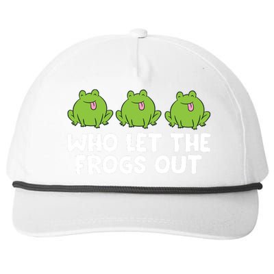 Who Let The Frogs Out Cute Frog Squad Frog Lovers Snapback Five-Panel Rope Hat