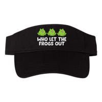 Who Let The Frogs Out Cute Frog Squad Frog Lovers Valucap Bio-Washed Visor