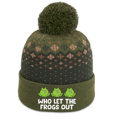 Who Let The Frogs Out Cute Frog Squad Frog Lovers The Baniff Cuffed Pom Beanie