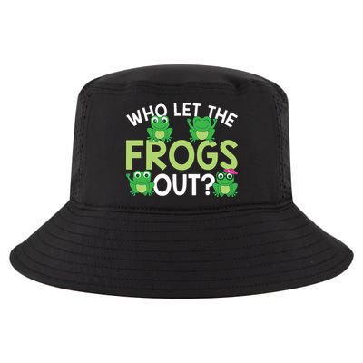 Who Let The Frogs Out Funny Frog Lovers MM Cool Comfort Performance Bucket Hat