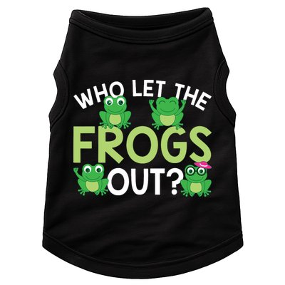 Who Let The Frogs Out Funny Frog Lovers MM Doggie Tank