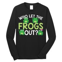 Who Let The Frogs Out Funny Frog Lovers MM Long Sleeve Shirt