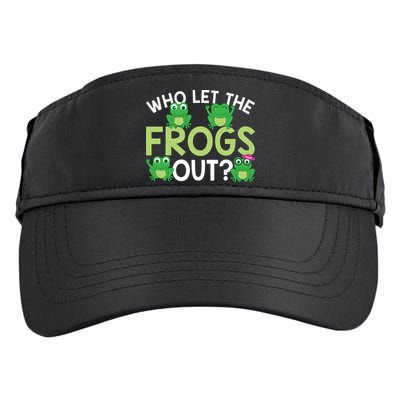 Who Let The Frogs Out Funny Frog Lovers MM Adult Drive Performance Visor