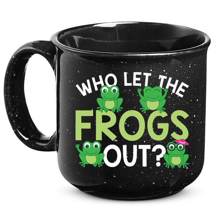 Who Let The Frogs Out Funny Frog Lovers MM 15oz Campfire Ceramic Mug