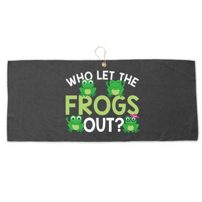 Who Let The Frogs Out Funny Frog Lovers MM Large Microfiber Waffle Golf Towel