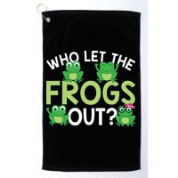 Who Let The Frogs Out Funny Frog Lovers MM Golf Towel