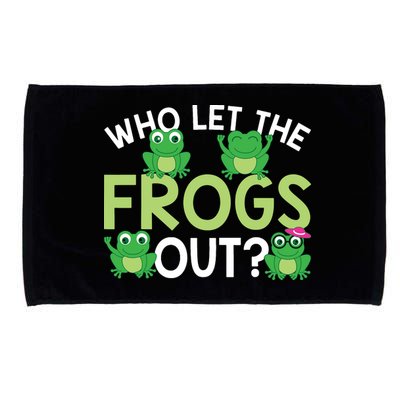 Who Let The Frogs Out Funny Frog Lovers MM Microfiber Hand Towel