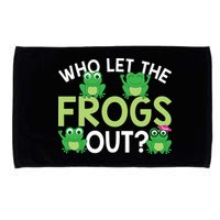 Who Let The Frogs Out Funny Frog Lovers MM Microfiber Hand Towel