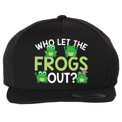 Who Let The Frogs Out Funny Frog Lovers MM Wool Snapback Cap