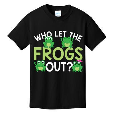 Who Let The Frogs Out Funny Frog Lovers MM Kids T-Shirt