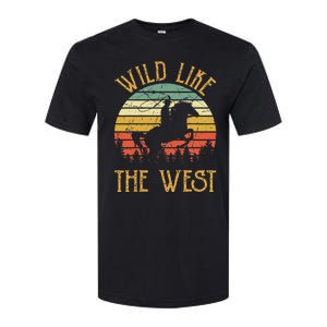 Wild Like The West Funny Rodeo Cowboy Western Country Music Softstyle CVC T-Shirt