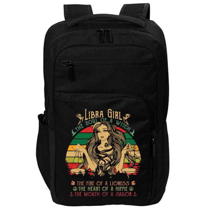 Womens Libra The Soul Of A Witch Fire Of A Lioness Impact Tech Backpack
