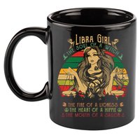 Womens Libra The Soul Of A Witch Fire Of A Lioness 11oz C Handle Ceramic Mug