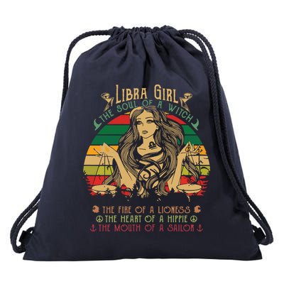 Womens Libra The Soul Of A Witch Fire Of A Lioness Drawstring Bag