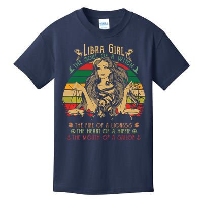 Womens Libra The Soul Of A Witch Fire Of A Lioness Kids T-Shirt