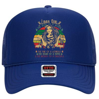 Womens Libra The Soul Of A Witch Fire Of A Lioness High Crown Mesh Back Trucker Hat