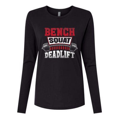 Weight Lifting Training Powerlifting Bench Squat Deadlift Womens Cotton Relaxed Long Sleeve T-Shirt