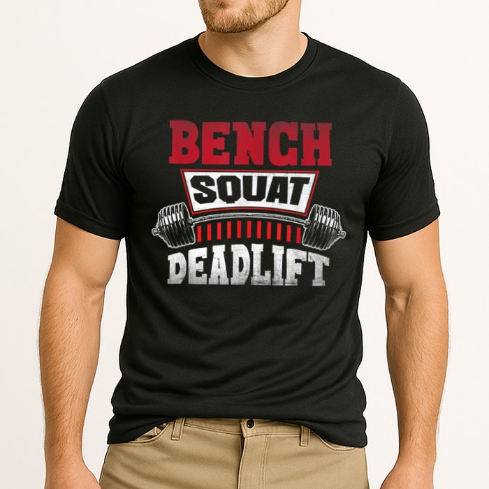 Weight Lifting Training Powerlifting Bench Squat Deadlift Cooling Performance Crew T-Shirt