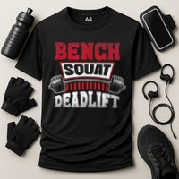 Weight Lifting Training Powerlifting Bench Squat Deadlift Cooling Performance Crew T-Shirt