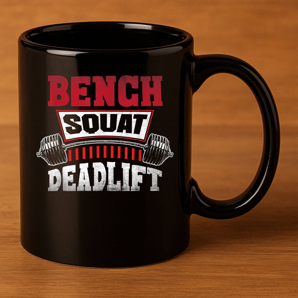 Weight Lifting Training Powerlifting Bench Squat Deadlift 11oz C Handle Ceramic Mug
